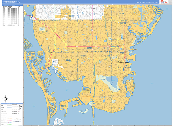 St. Petersburg, FL Zip Code Map